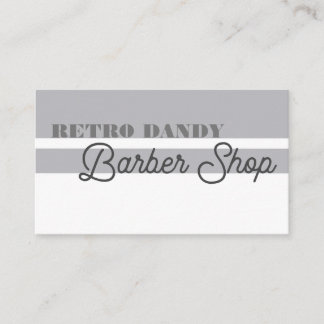 Minimale strepes  Elegant Grey Barbershop Visitekaartje