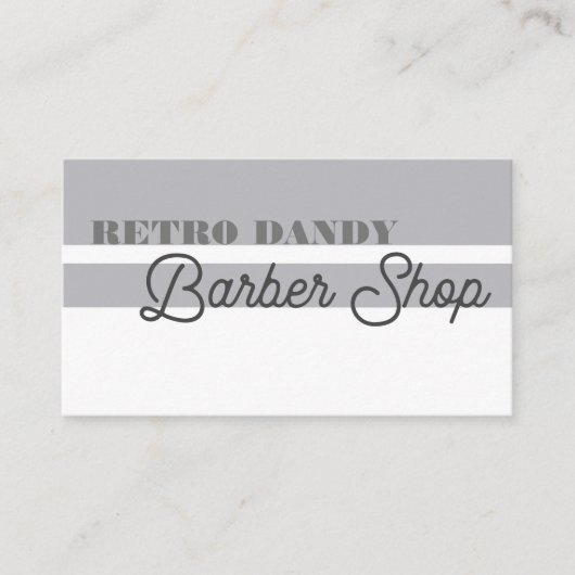 Minimale strepes Elegant Grey Barbershop Visitekaartje (Voorkant)
