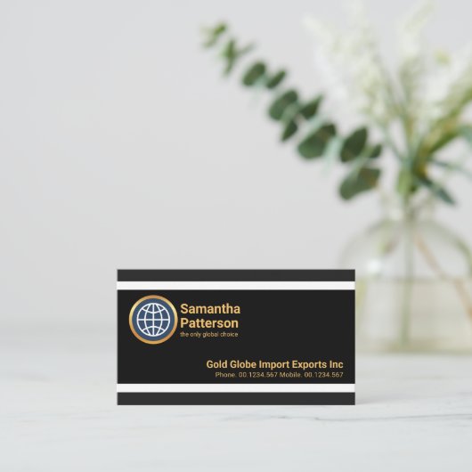 Minimale striktere witte lijnen importeren exporte visitekaartje (Staand voorkant)