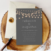 Minimale String Lights Couples Engagement Party Kaart