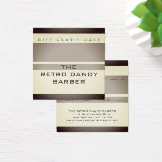Minimale Stripes Brown Retro Chic Manly Barbershop Vierkante Visitekaartjes
