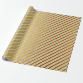 Minimale stripes Kraft Gold Natural Elegant Cadeaupapier