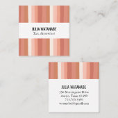 Minimale stripes voor terracotta Clay van Warm Ear Vierkante Visitekaartje (Voorkant / Achterkant)