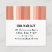 Minimale stripes voor terracotta Clay van Warm Ear Vierkante Visitekaartje (Achterkant)