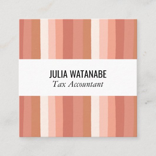 Minimale stripes voor terracotta Clay van Warm Ear Vierkante Visitekaartje (Voorkant)