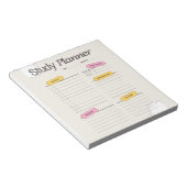 Minimale studieplanner met uurrooster notitieblok (Schuin)