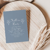 Minimale Stusty Blue Herfst in Love Vrijgezellenfe Kaart