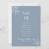 Minimale Stusty Blue Wedding Table 10 Zitkuur Kaart (Achterkant)