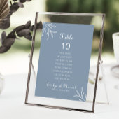 Minimale Stusty Blue Wedding Table 10 Zitkuur Kaart