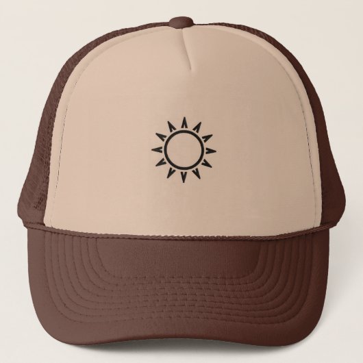Minimale Sun Icon Trucker Hat Trucker Pet (Voorkant)
