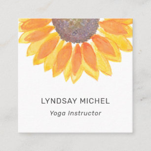 Minimale Sunflower Yoga Instructor Vierkante Visitekaartje