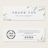 Minimale superieure groene logo dank u mini visitekaartjes (Voorkant /achterkant)