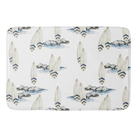 Minimale Surfboard Waterverf Kust strand vibes Badmat (Voorkant)