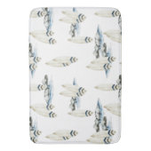 Minimale Surfboard Waterverf Kust strand vibes Badmat (Voorkant Verticaal)