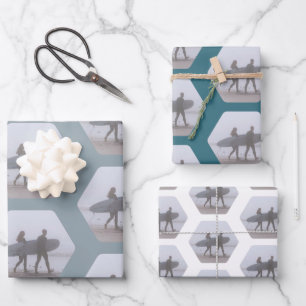 Minimale surfer Couple Zee Schuimgroen Inpakpapier Vel