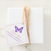 Minimale swallowtail paarse bruiloft dank u bedankjes labels (In situ)
