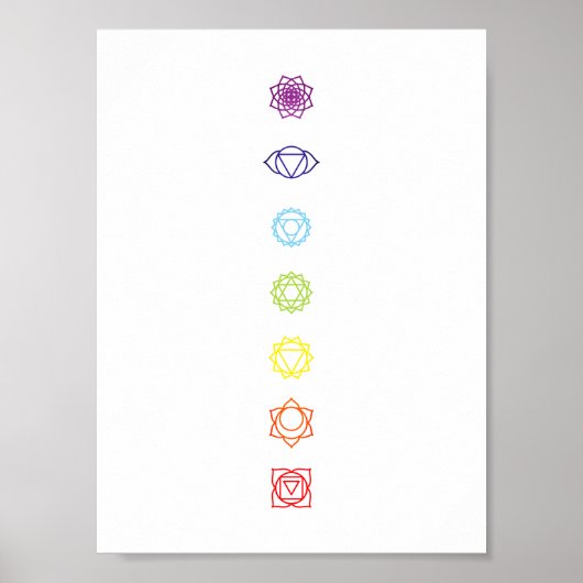 Minimale symbolen van de Chakra-lijn Poster (Voorkant)
