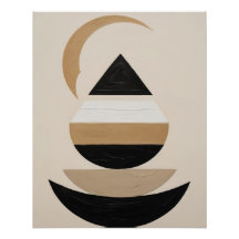 Minimale symbolische geometrische kunst in warme n