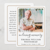 Minimale sympathie Begrafenis Kaart (Voorkant / Achterkant)