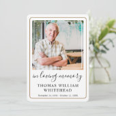 Minimale sympathie Begrafenis Kaart (Staand voorkant)