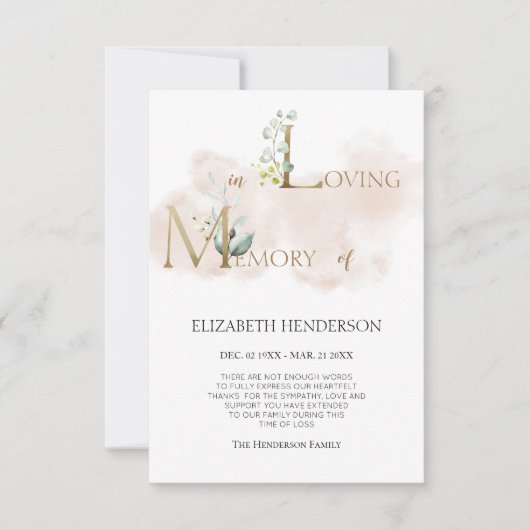 Minimale sympathie flat bedankt kaart (Voorkant)