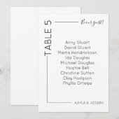 Minimale tafel 5 sjabloon van de trouwkaart kaart (Voorkant / Achterkant)