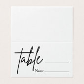 Minimale tafelnummer plaatskaart voor een trouwfee (Buitenkant ongevouwen)