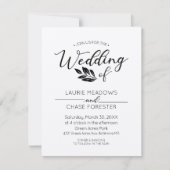 Minimale tak huwelijksuitnodiging kaart (Voorkant)