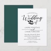 Minimale tak huwelijksuitnodiging kaart (Voorkant / Achterkant)