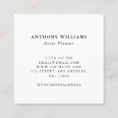 Minimale takken bloementypografie vierkante visitekaartje (Achterkant)