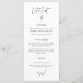 Minimale Tall Menu Wedding Classic Meal Card G400 (Voorkant)
