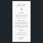 Minimale Tall Menu Wedding Classic Meal Card G400<br><div class="desc">Onze lange papieren menukaart is perfect om uw gasten te laten weten welke maaltijdopties beschikbaar zijn op uw bruiloft of gebeurtenis. Dit object maakt deel uit van onze Gwen bruiloft-uitnodigingssuite G400. Bezoek onze winkel om het collectie van het coördineren van objecten te uitzichten.</div>