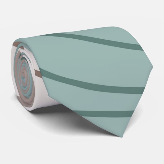 Minimale Tan Aqua en Witte Stropdas (Opgerold)