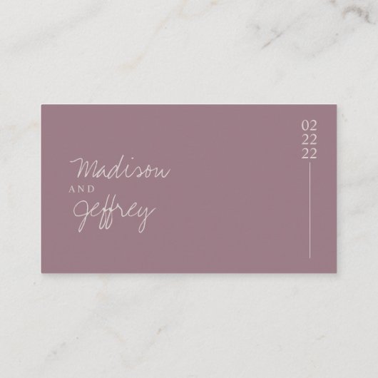 Minimale Tan Mauve Blush Pink Earth Tone Enclose Informatiekaartje (Achterkant)