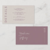 Minimale Tan Mauve Blush Pink Earth Tone Enclose Informatiekaartje (Voorkant / Achterkant)