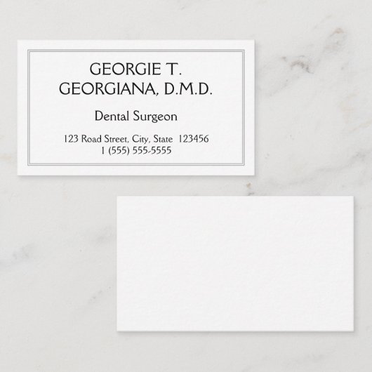 Minimale tandheelkundige Visitekaartje (Voorkant / Achterkant)