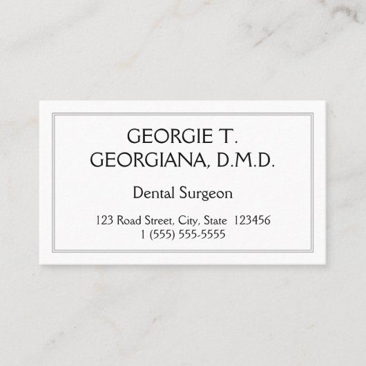 Minimale tandheelkundige Visitekaartje (Voorkant)