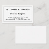 Minimale tandheelkundige Visitekaartje (Voorkant / Achterkant)