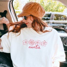 Minimale "Tante" Moderne Roze Bloemrijke Script Zo T-shirt