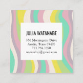 Minimale tapelampjes met handgemaakte strips vierkante visitekaartje (Achterkant)