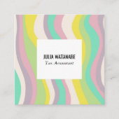 Minimale tapelampjes met handgemaakte strips vierkante visitekaartje (Voorkant)