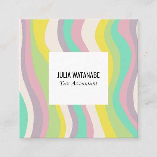 Minimale tapelampjes met handgemaakte strips vierkante visitekaartje (Voorkant)