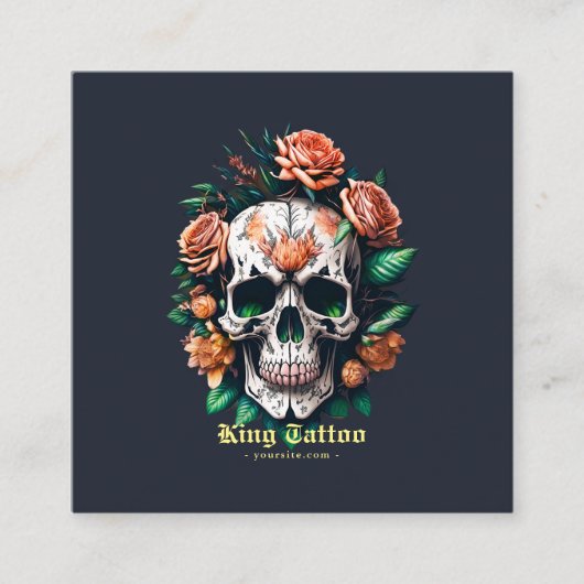 Minimale Tattoo artiest Vierkante Visitekaartje (Voorkant)