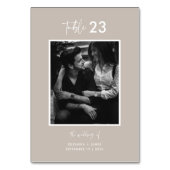 Minimale Taupe Calligraphy Script Weduwen Kaart (Voorkant)