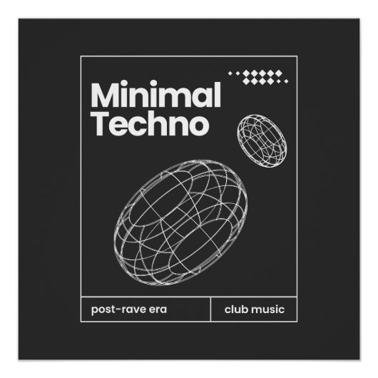 Minimale Techno muziek Bollen ontwerp Perfect Poster (Voorkant)