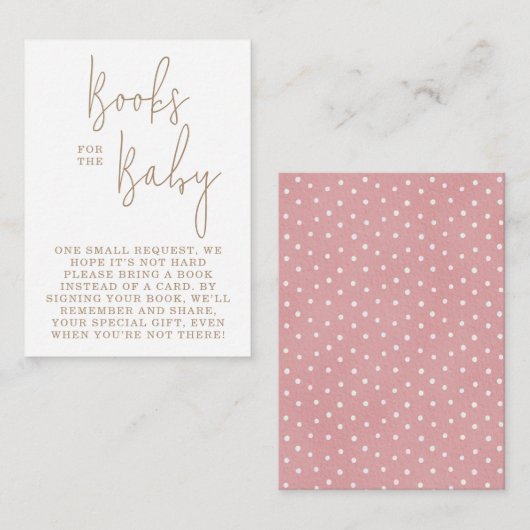 Minimale Teddy Bear Books voor Baby Baby shower Informatiekaartje (Voorkant / Achterkant)