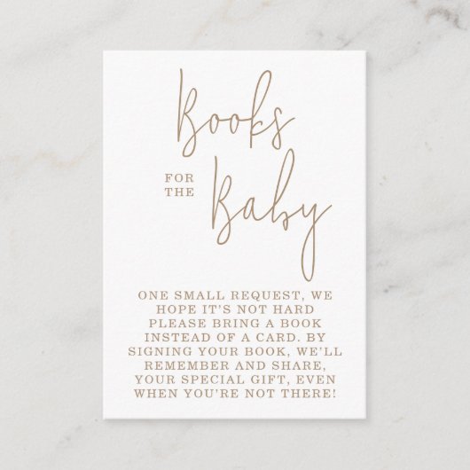 Minimale Teddy Bear Books voor Baby Baby shower Informatiekaartje (Voorkant)