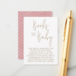 Minimale Teddy Bear Books voor Baby Baby shower Informatiekaartje