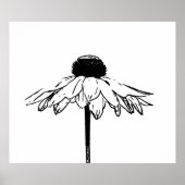 Minimale tekengrootte voor zwarte en witte flora poster (Voorkant)