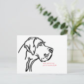 minimale tekening van een Great Dane Briefkaart (Staand voorkant)